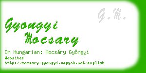 gyongyi mocsary business card
