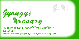 gyongyi mocsary business card